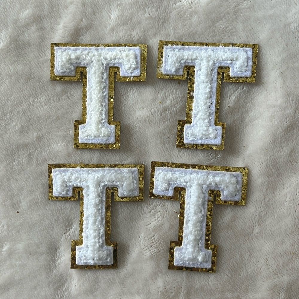 T Initial Self-Adhesive Monogram Letters, Set of 4